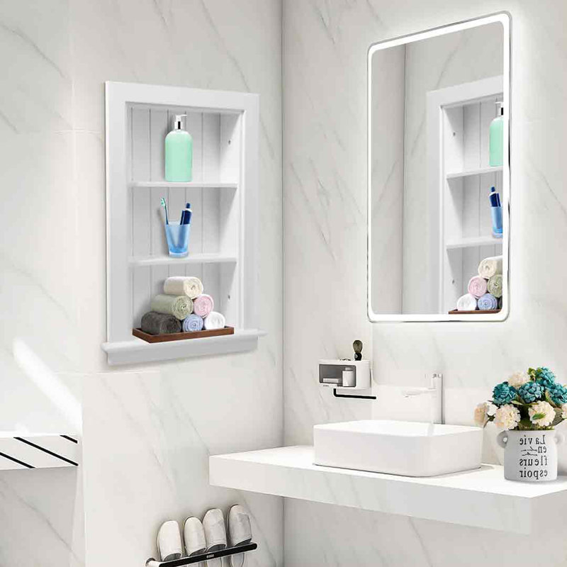 Red Barrel Studio® 14 X 24 Medicine Cabinet Recessed, Wall Niche ...